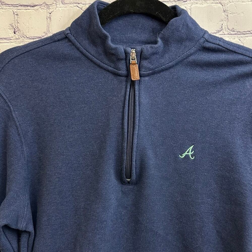 Johnnie-O Blue Quarter Zip Atlanta Braves Embroidered Women's Medium - Picture 2 of 8